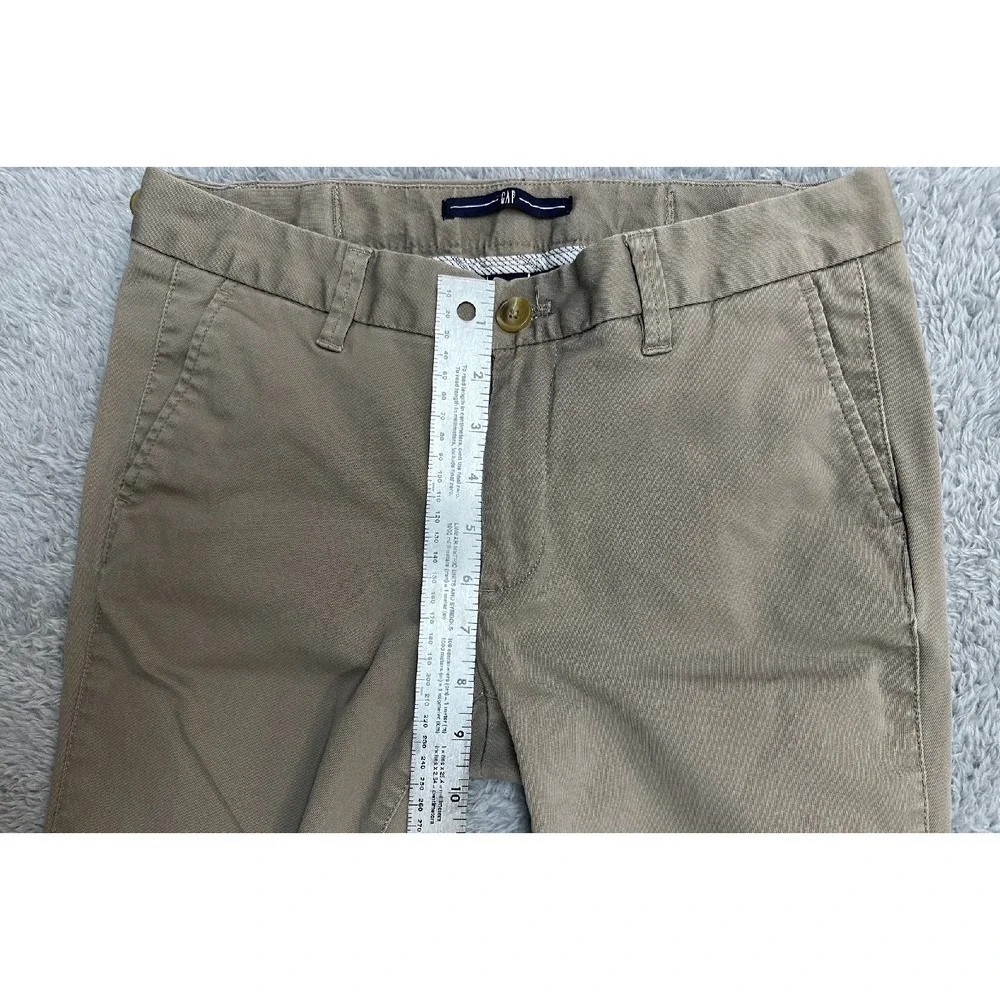Gap Pants Kids Size 4 Khaki Stretch Adjustable Waist and Button Pant Hem Uniform